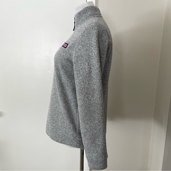 Vineyard Vines Women’s Fleece Quarter Zip Gray Size Large - Picture 9 of 16
